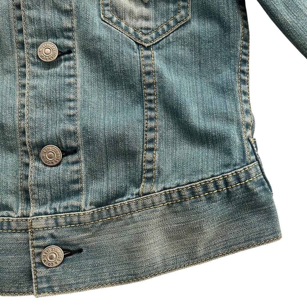 Vintage Levi’s 2004 Women’s 100% Cotton Jean Jacket SZ SM Type 1 Blue Fade - Picture 10 of 15
